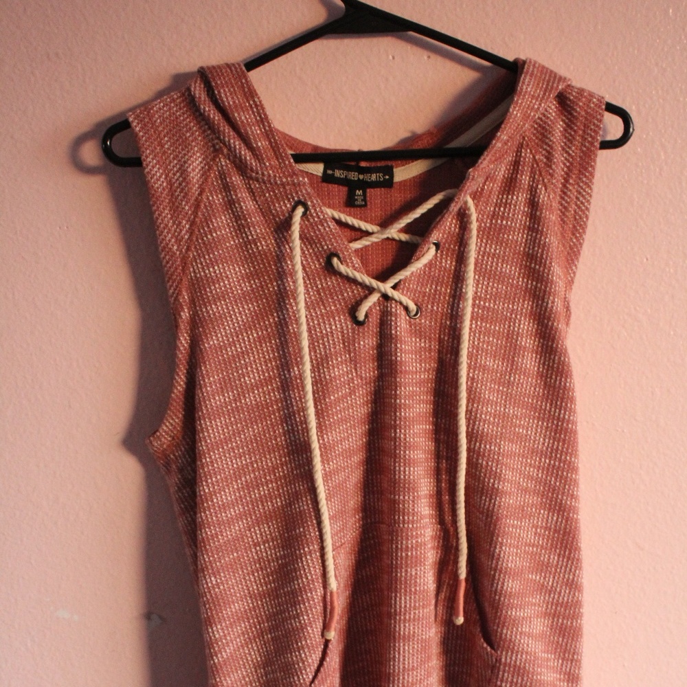 Pink hooded top